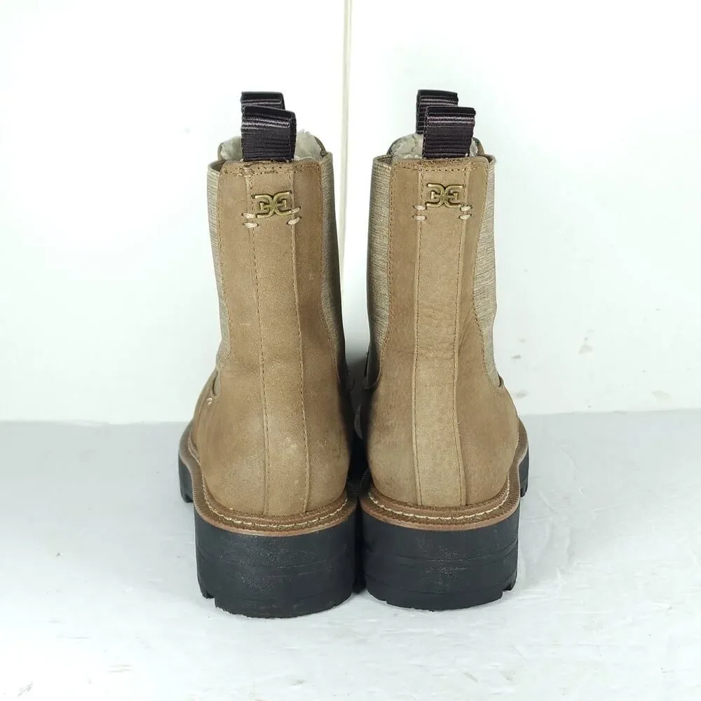 Sam Edelman Women's LAGUNA US9 Leather Tabaco Brown Lined Ankle Chelsea Boots